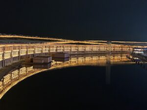 万博　夜景　大屋根リング