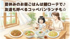 休日お昼ご飯　夏休み　子ども
