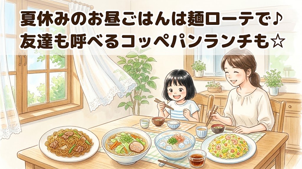 休日お昼ご飯　夏休み　子ども